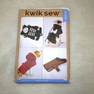 KWIK SEW K4302 Dog Coats in 4 styles Size M-L